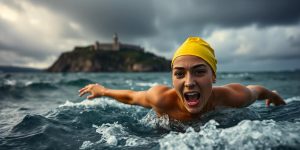 What Year Did the First Lady Swim to Alcatraz?